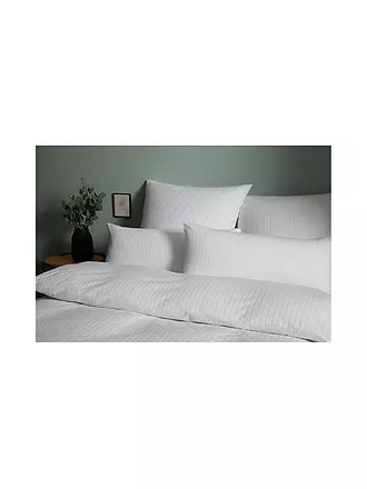 ELEGANTE | Juego de cama de punto Jersey SOLID STRIPE 140/200CM Grafito | weiss